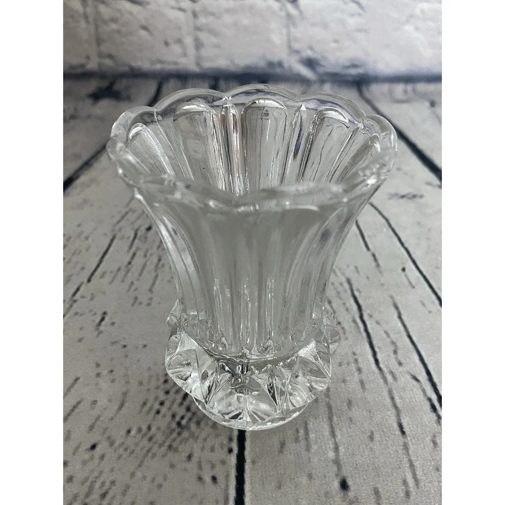 Small Crystal Glass Bud Vase Toothpick Holder 3